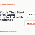 Words That Start With work: Simple List with Meanings