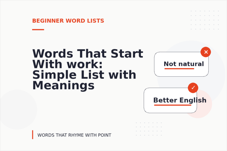Words That Start With work: Simple List with Meanings