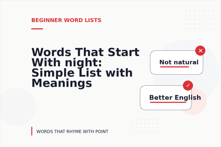 Words That Start With night: Simple List with Meanings