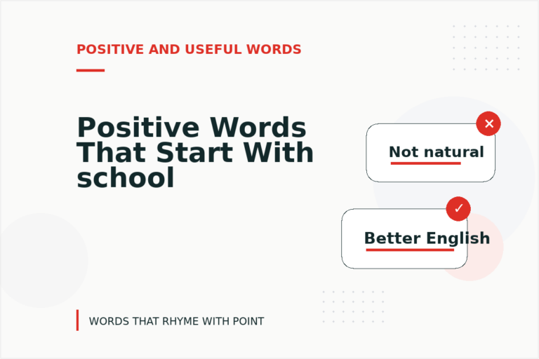 Positive Words That Start With school