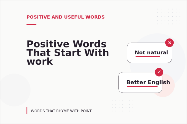 Positive Words That Start With work