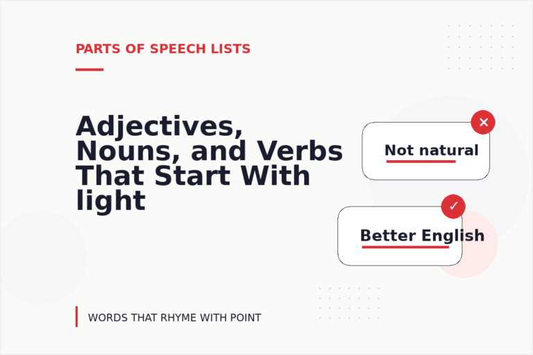 Adjectives, Nouns, and Verbs That Start With light