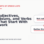 Adjectives, Nouns, and Verbs That Start With work