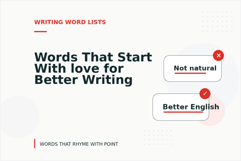 Words That Start With love for Better Writing